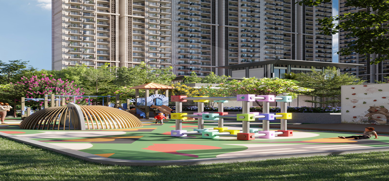 Towers and landscaped play areas